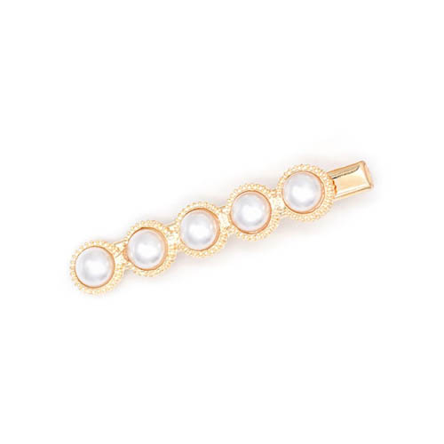 A-MDD-5PEARLS Regular White Pearls Lines Korean Trendy Hairpins - Click Image to Close